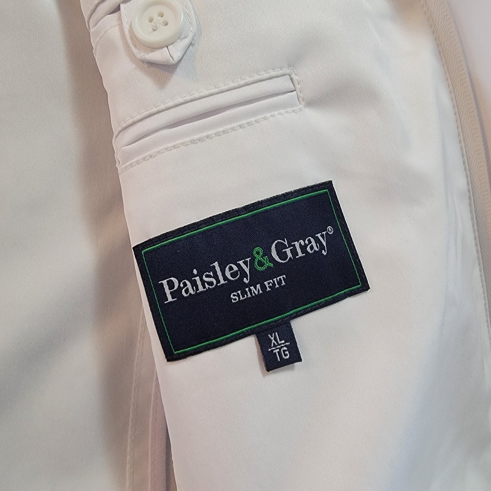 Paisley & Gray Men's Slim Fit White Polyester Jacket Size XL New With Tags - Picture 6 of 9